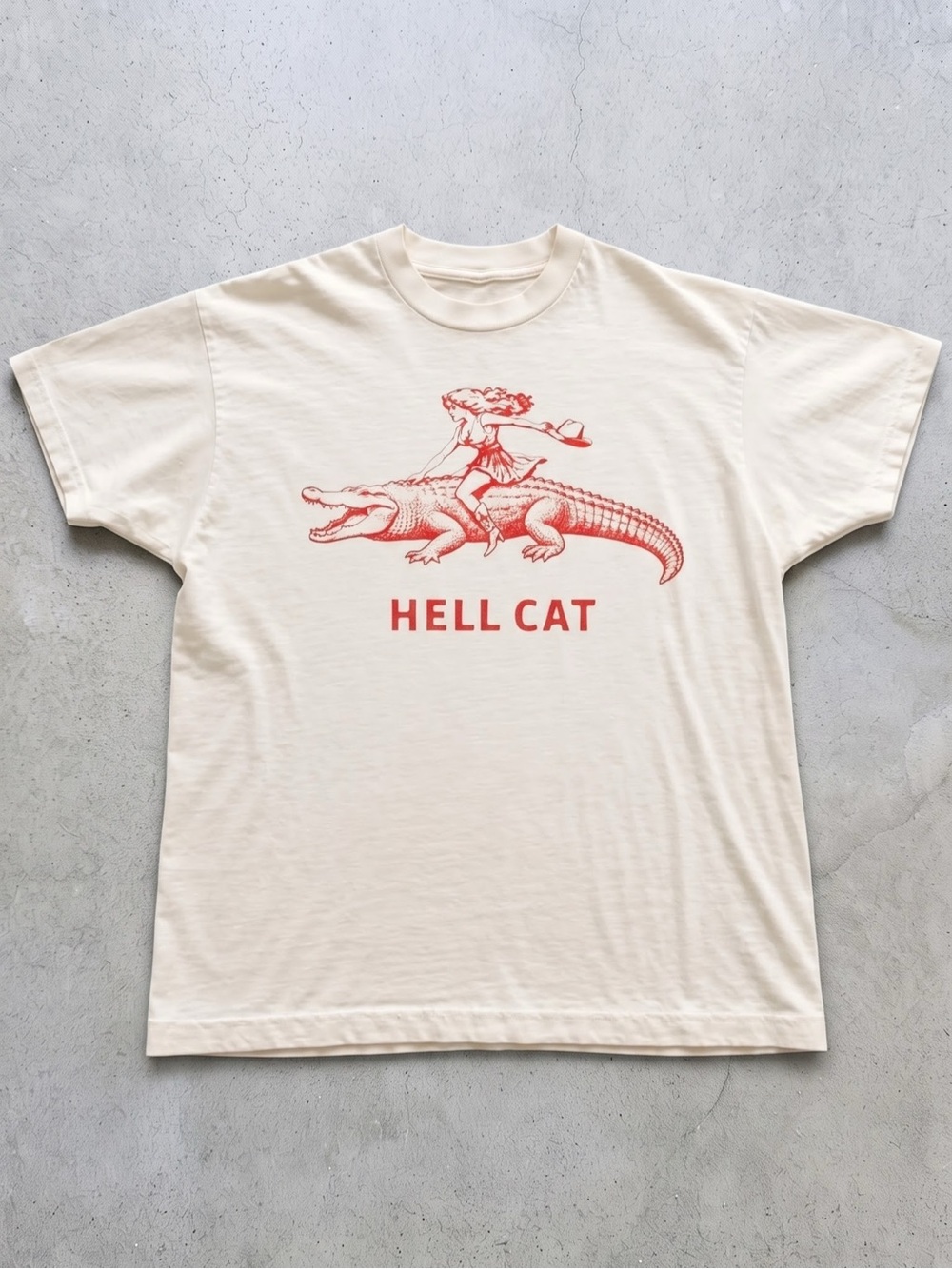 Hell Cat Graphic Short Sleeve Tee - Off
White